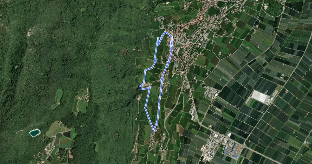 Маршрут Gewürztraminerweg на спутниковом снимке