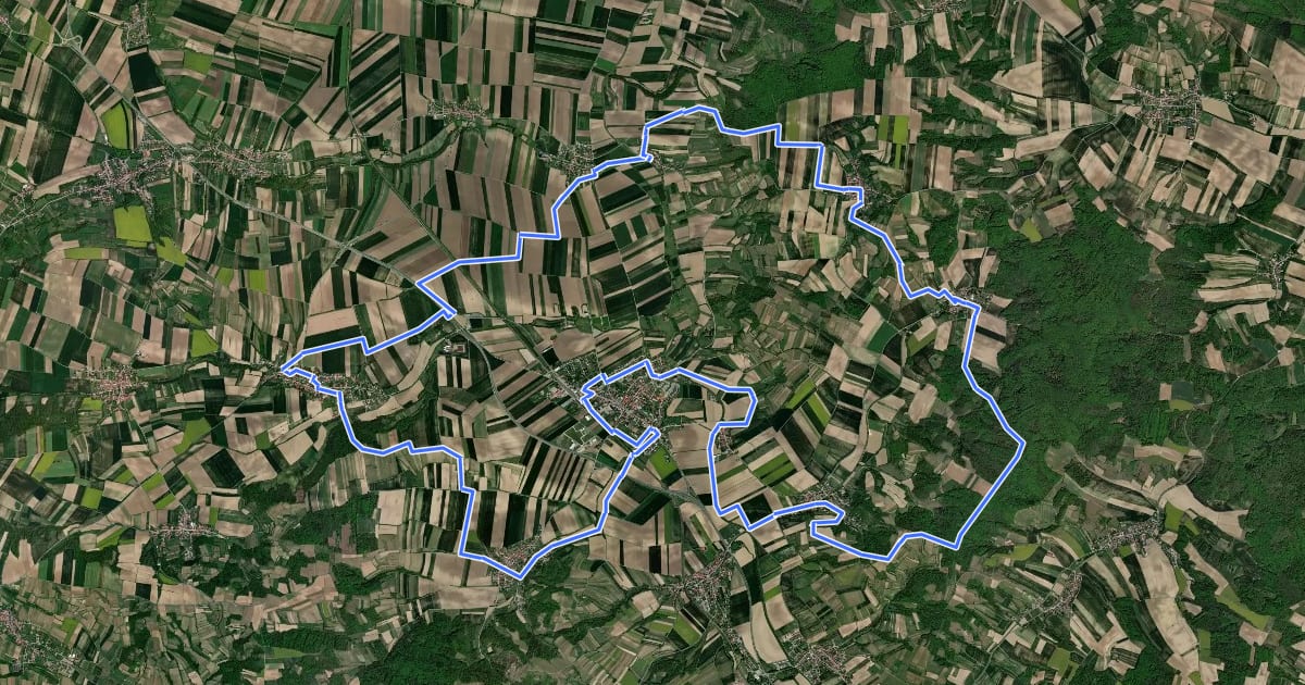 Маршрут GGRWW (Großgemeinde-Rundwanderweg Ziersdorf) на спутниковом снимке