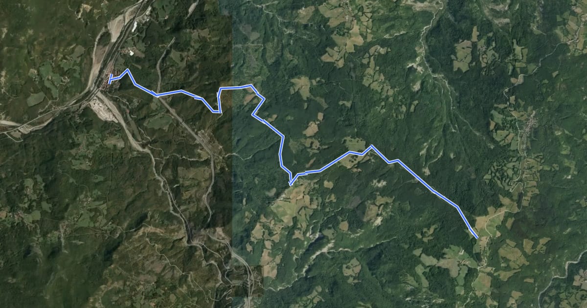 Маршрут Ghiare di Berceto Case Gravagnino Casa Casoni Strada Statale della Cisa на спутниковом снимке