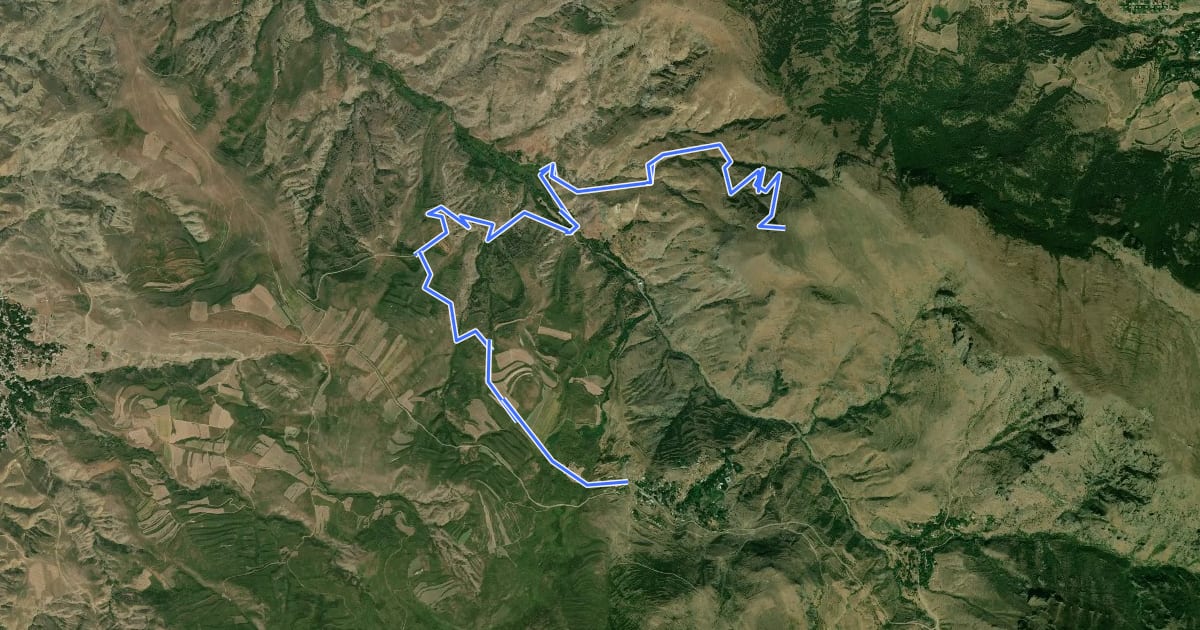 Маршрут Ghost Village Trail (Gomk – Akhta Trail) на спутниковом снимке