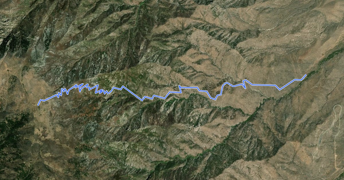 Маршрут Gibson Canyon Trail #308 на спутниковом снимке