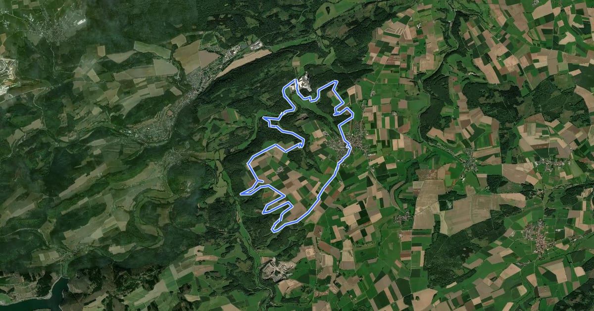 Маршрут Giershagener Bergbauspuren на спутниковом снимке