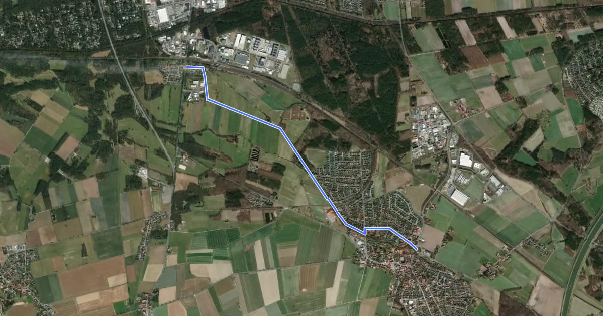 Маршрут Gifhorn Abzweig Bahnhof Süd (34) - Isenbüttel Rathaus (90) на спутниковом снимке
