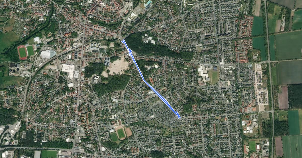 Маршрут Gifhorn I. Koppelweg X Calberlaher Damm (21) - Gifhorn Katzenberg Kreuzung (20) на спутниковом снимке