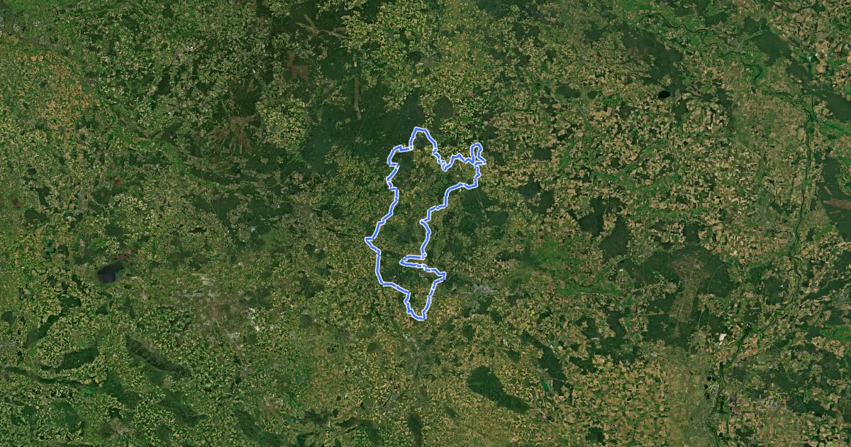 Маршрут Gifhorner Südheide Rundweg на спутниковом снимке