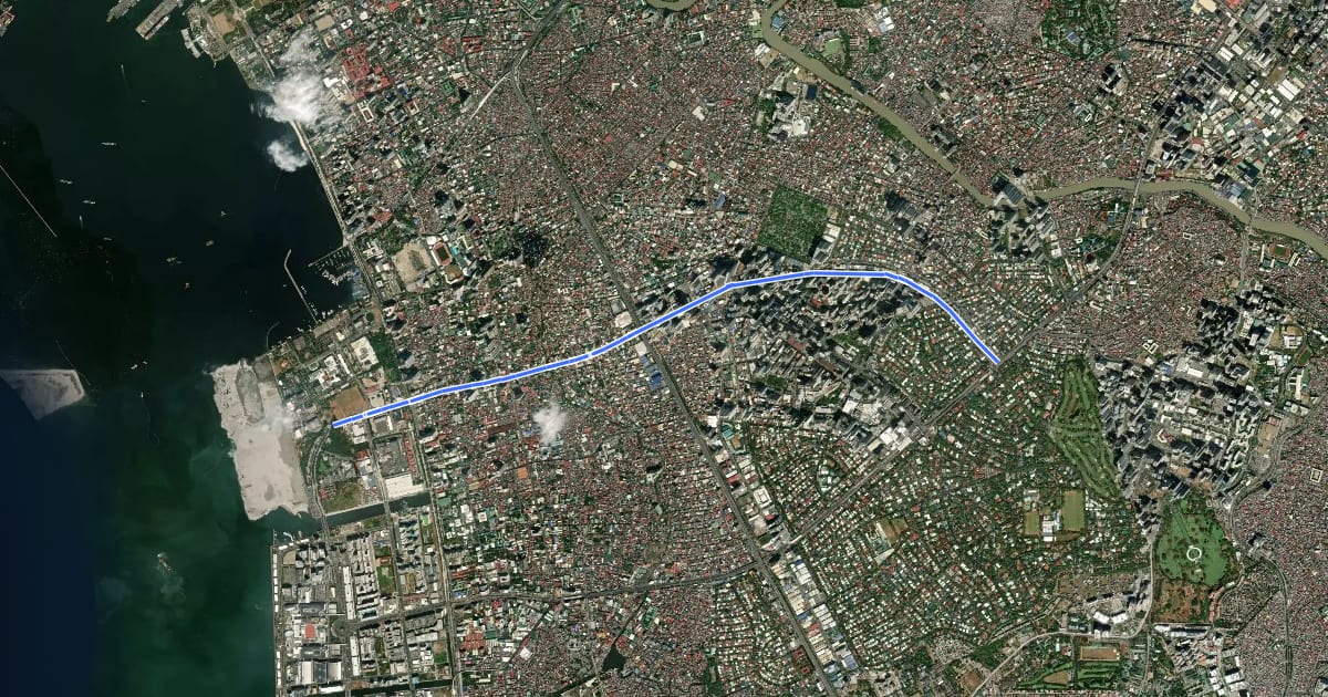 Маршрут Gil Puyat Avenue (Makati → Pasay) на спутниковом снимке