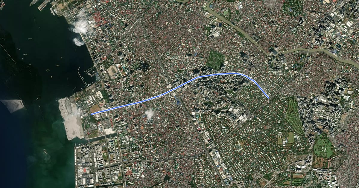 Маршрут Gil Puyat Avenue (Pasay → Makati) на спутниковом снимке