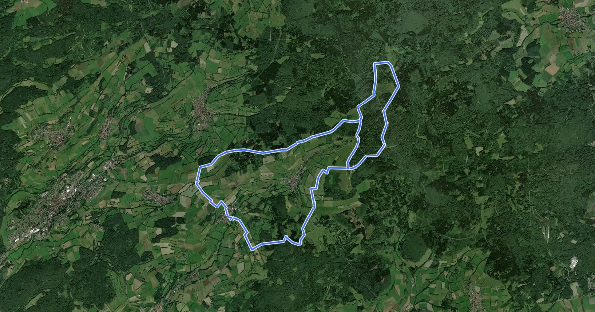 Маршрут Gipfeltour Schotten на спутниковом снимке