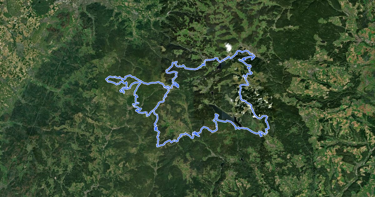 Маршрут Gipfeltrail Hochschwarzwald на спутниковом снимке