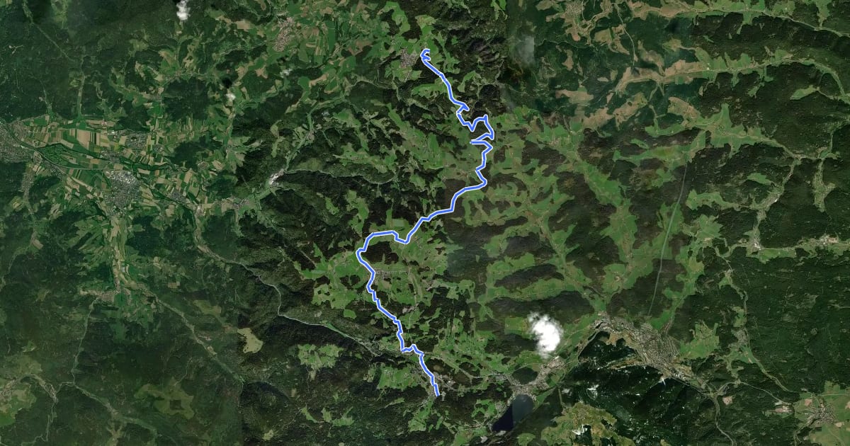 Маршрут Gipfeltrail - Zubringer St. Märgen - Breitnau - Hinterzarten на спутниковом снимке