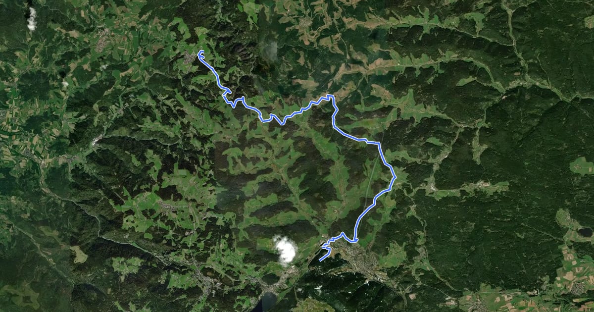 Маршрут Gipfeltrail - Zubringer St. Märgen - Waldau - Neustadt на спутниковом снимке