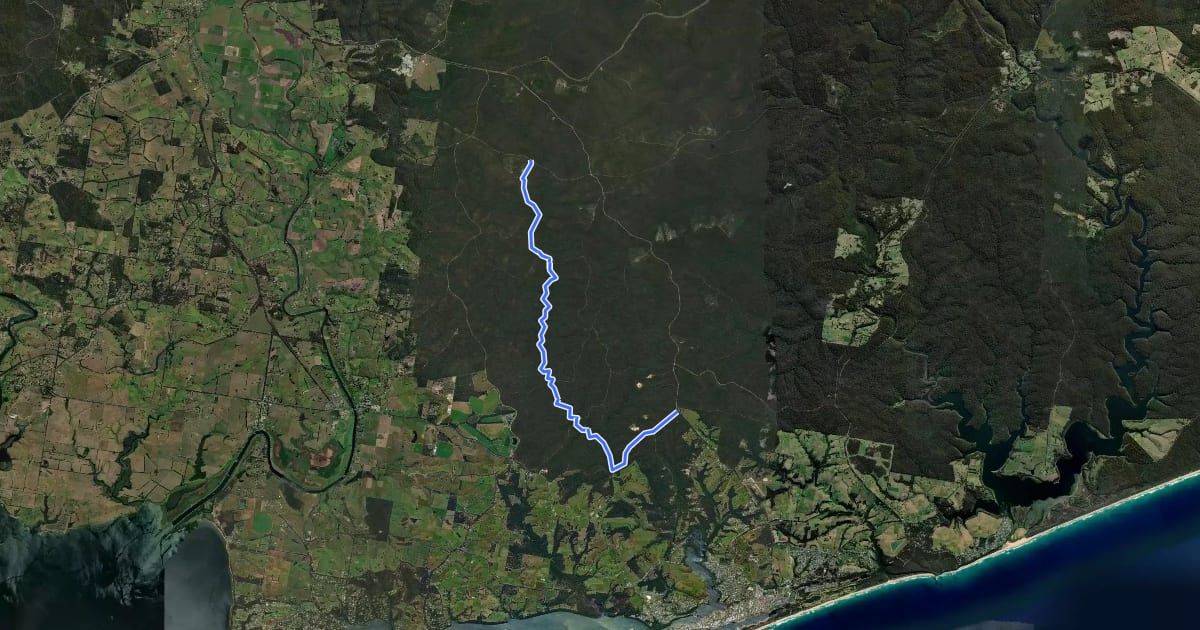 Маршрут Gippsland Lakes Discovery Trail на спутниковом снимке
