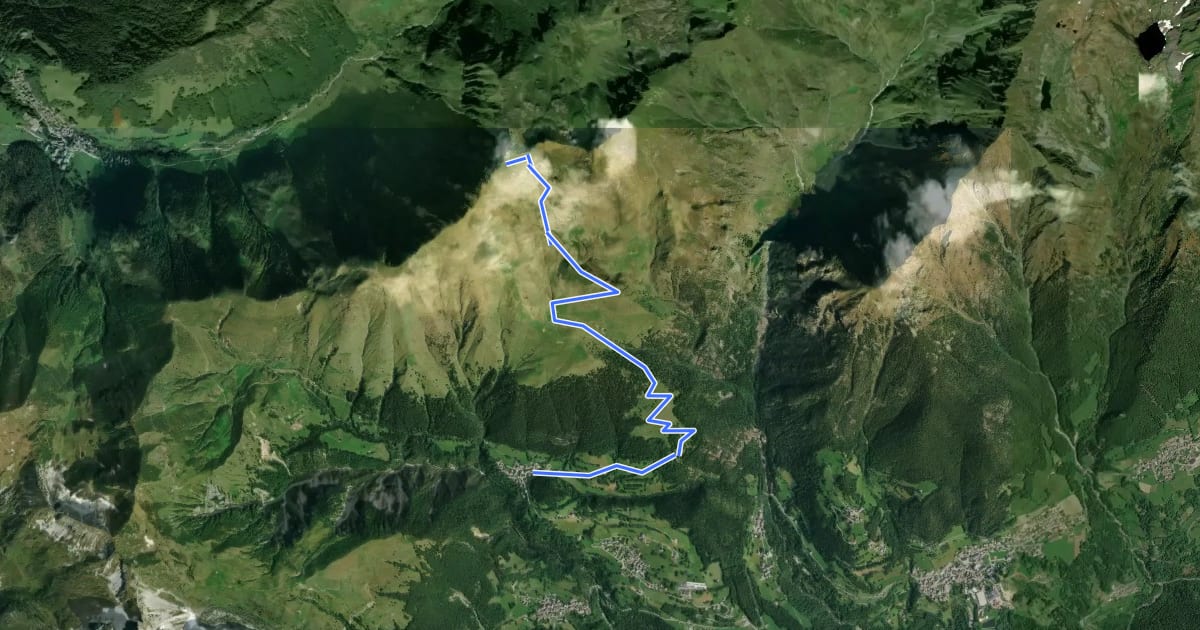 Маршрут Giro degli Alpeggi на спутниковом снимке
