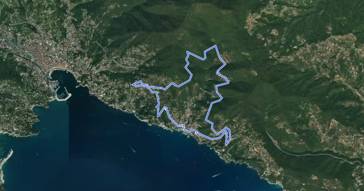 Маршрут Giro dei cinque Campanili на спутниковом снимке
