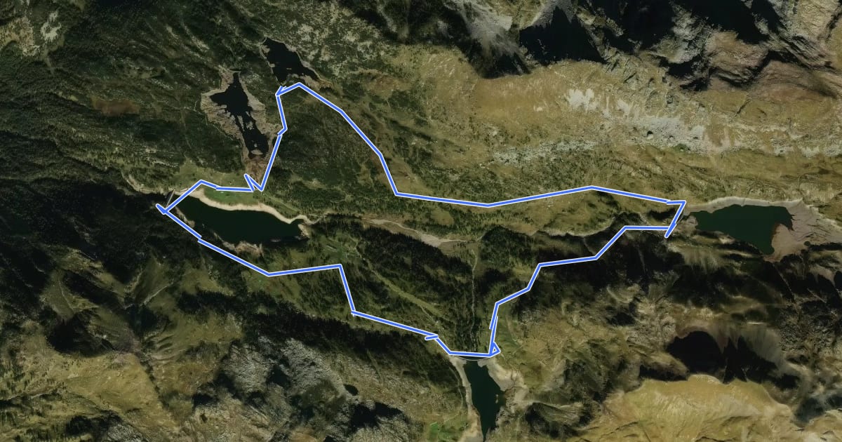 Маршрут Giro dei cinque laghi на спутниковом снимке
