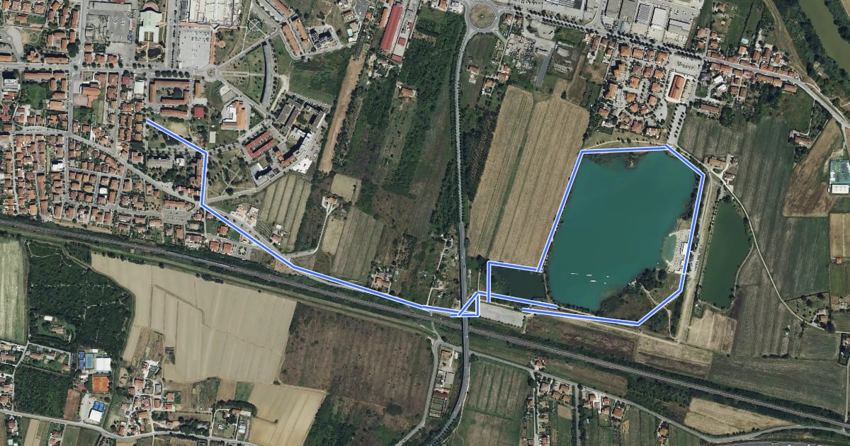 Маршрут Giro dei Laghi на спутниковом снимке