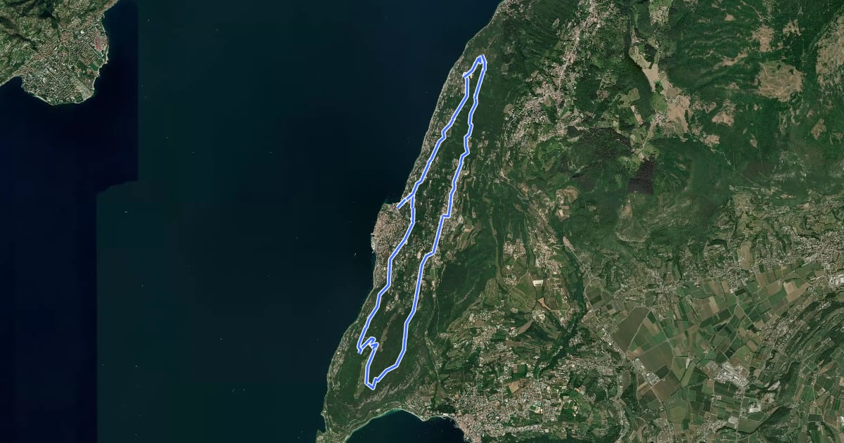 Маршрут Giro del Crero (Torri del Benaco) на спутниковом снимке