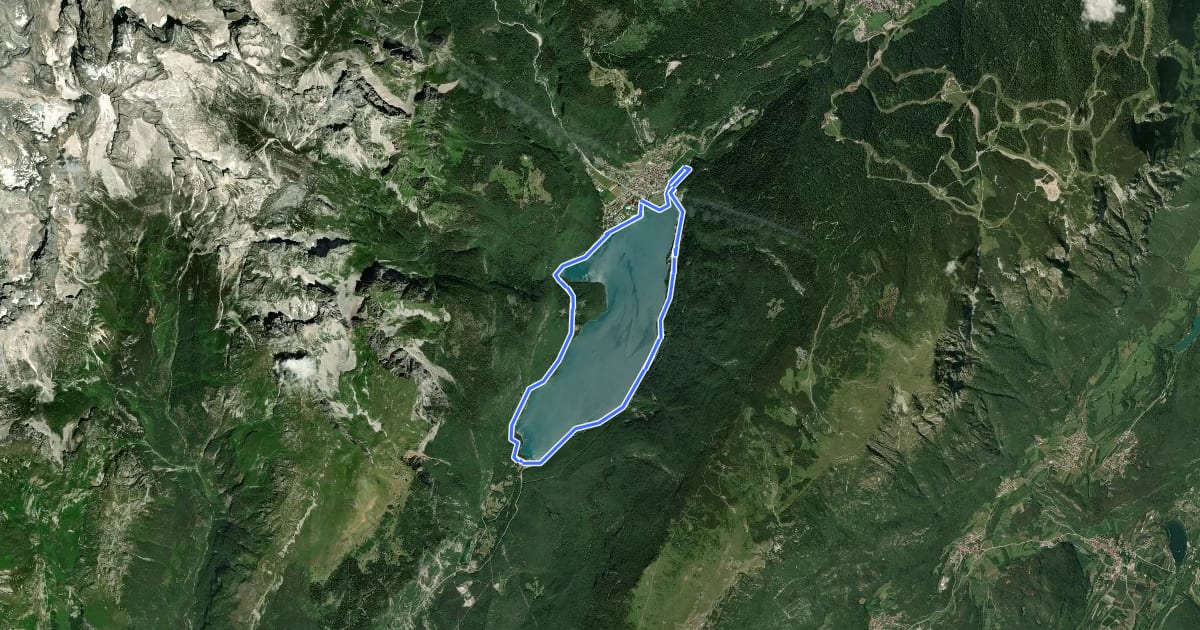 Маршрут Giro del Lago на спутниковом снимке