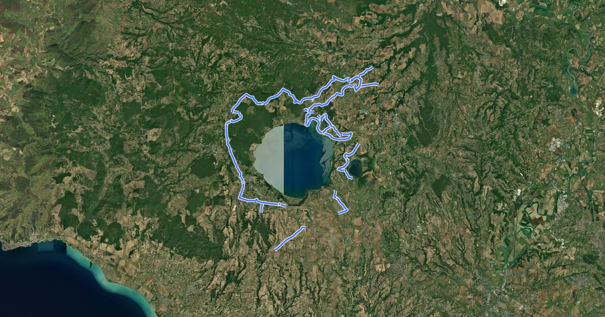 Маршрут Giro del Lago на спутниковом снимке