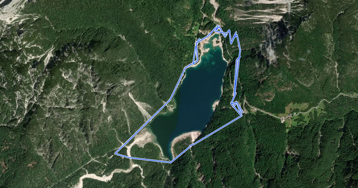Маршрут Giro del Lago на спутниковом снимке