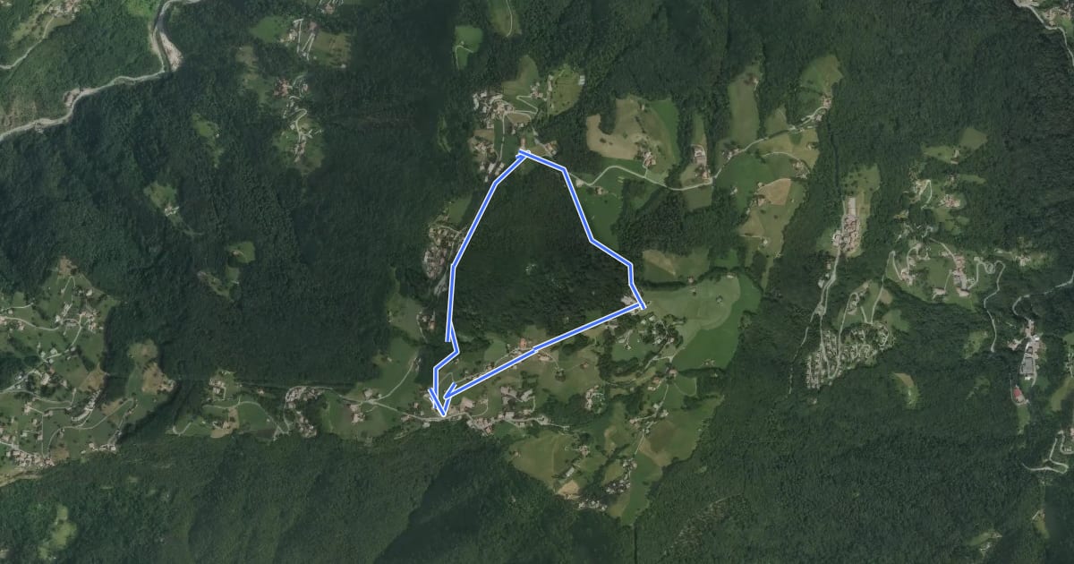 Маршрут Giro del Monte Castello на спутниковом снимке