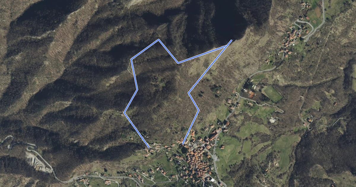 Маршрут Giro del Monte Castello на спутниковом снимке