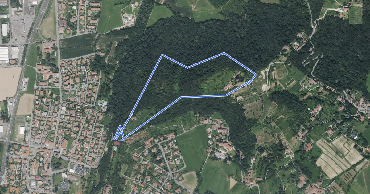 Маршрут Giro del Monte Gussa на спутниковом снимке
