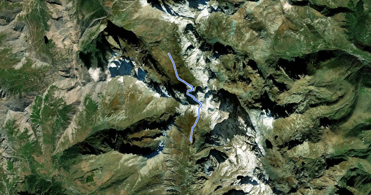 Маршрут Giro del Monviso - tappa 02A на спутниковом снимке