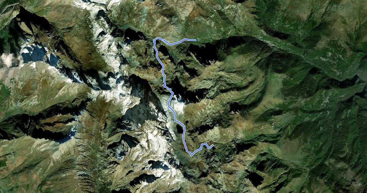 Маршрут Giro del Monviso - tappa 04 на спутниковом снимке
