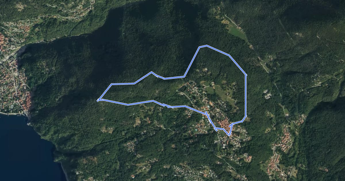 Маршрут Giro del Sole e della Luna на спутниковом снимке