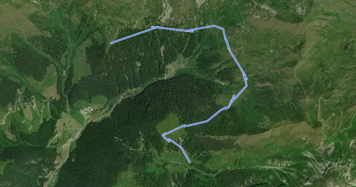 Маршрут Giro delle Casere на спутниковом снимке