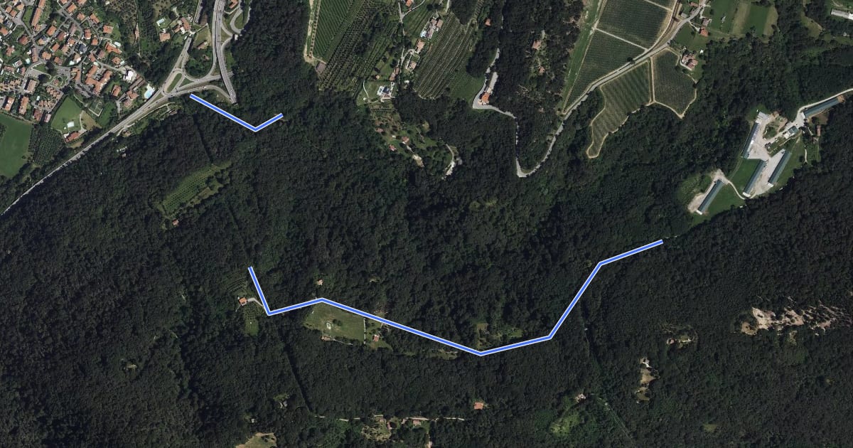 Маршрут Giro delle Culme на спутниковом снимке