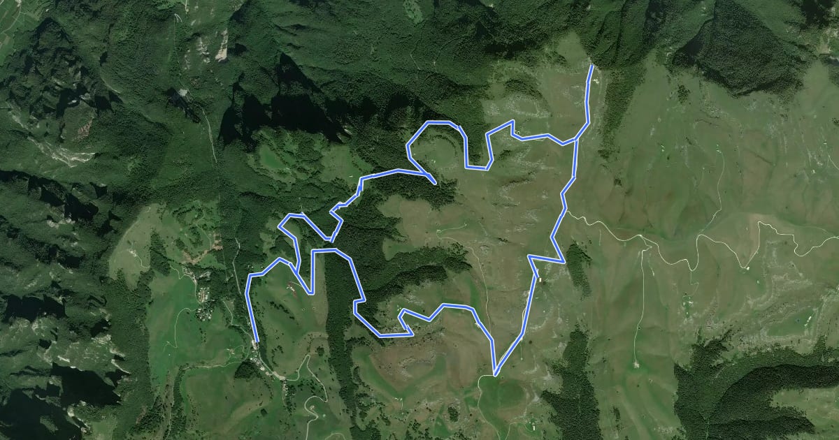 Маршрут Giro delle Malghe di Sega di Ala на спутниковом снимке