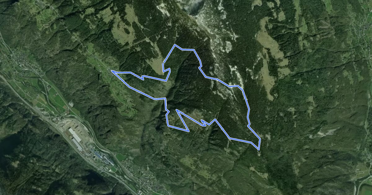 Маршрут Giro delle Tre Valli на спутниковом снимке
