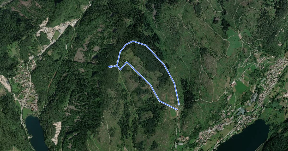 Маршрут Giro di Bedolpian на спутниковом снимке