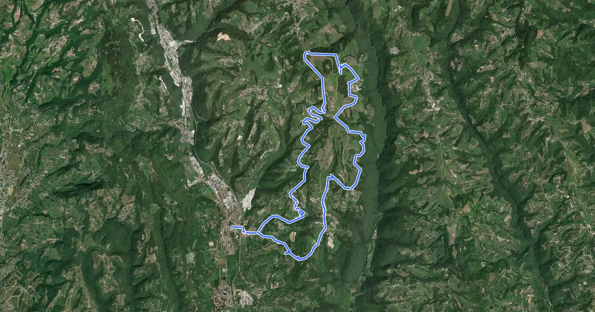 Маршрут Giro in bici dei monti Castello e Santa Viola на спутниковом снимке