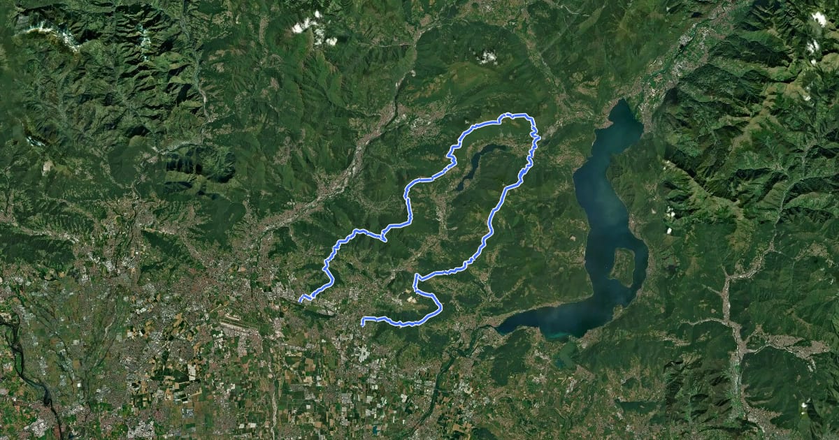 Маршрут Giro Valle Cavallina на спутниковом снимке