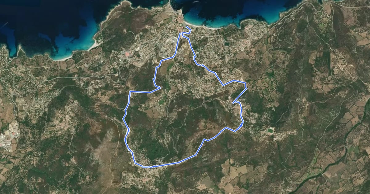 Маршрут Giru L'Île-Rousse - Sta Reparata - Monticello на спутниковом снимке