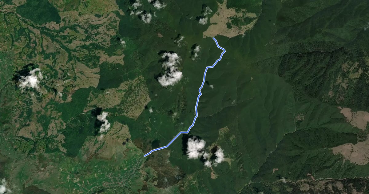 Маршрут Glăjărie - Valea Cașva - Poiana Iod на спутниковом снимке