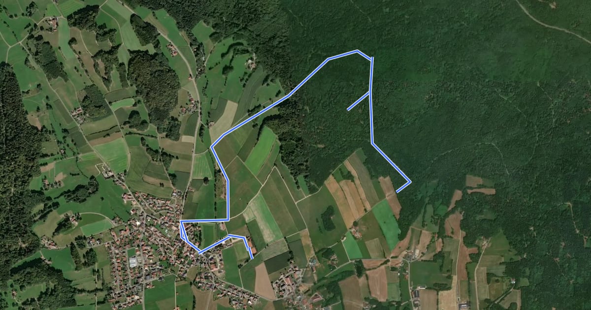 Маршрут Gl4 »Burgstallweg« (Gleißenberg) на спутниковом снимке