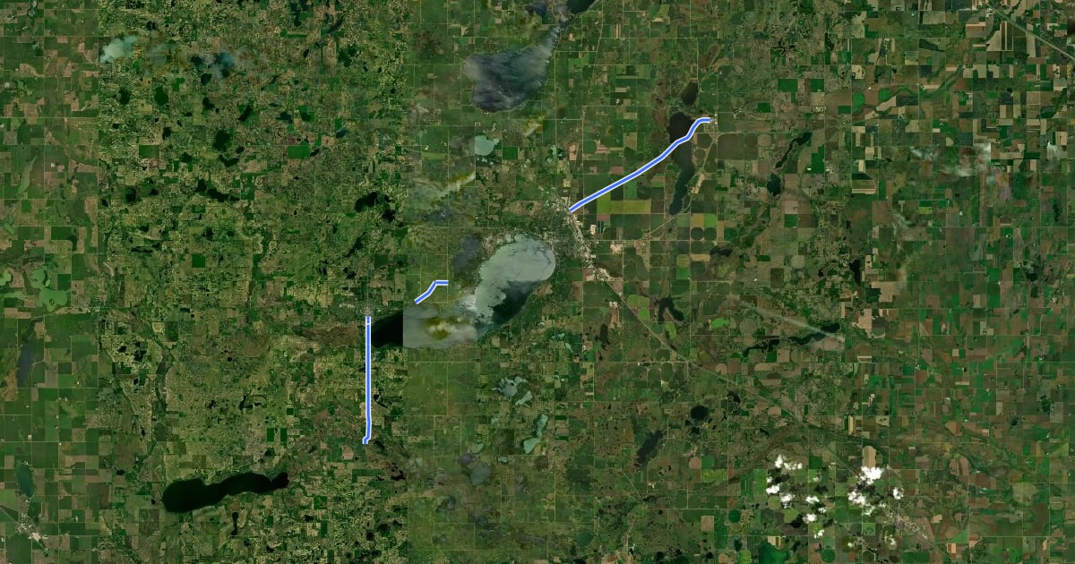 Маршрут Glacial Ridge Trail на спутниковом снимке