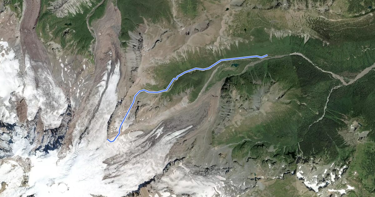 Маршрут Glacier Basin Trail на спутниковом снимке