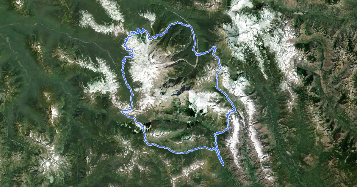 Маршрут Glacier Peak Loop на спутниковом снимке