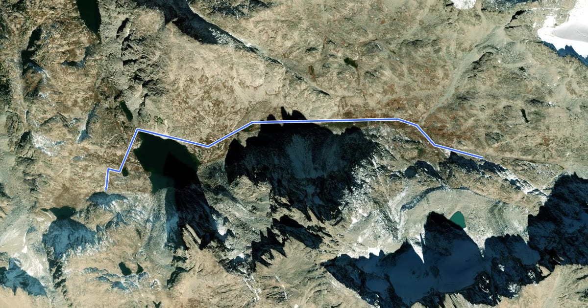 Маршрут Glacier Trail на спутниковом снимке