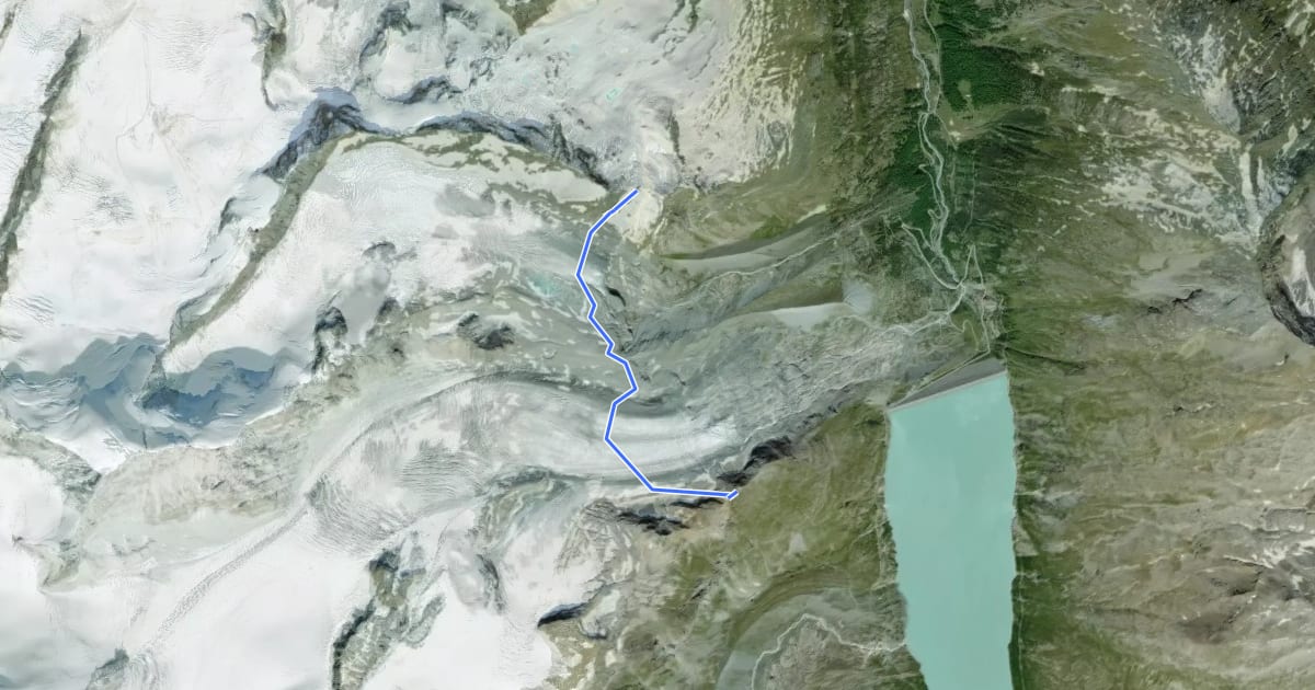 Маршрут Glacier Trail Mattmark на спутниковом снимке