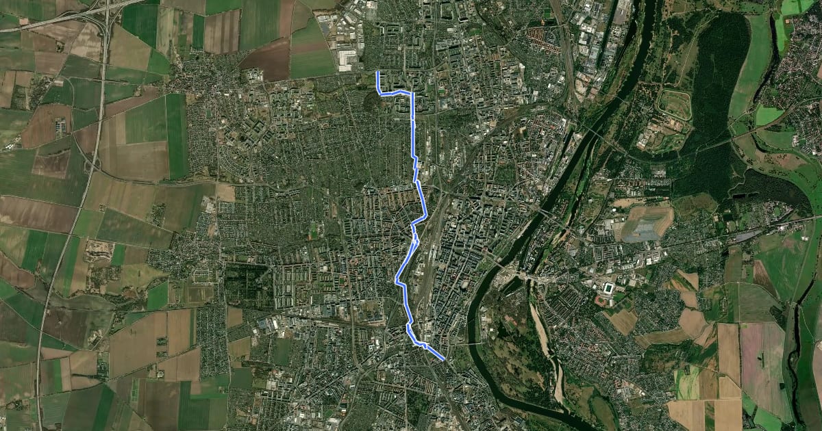 Маршрут Glacis-Radweg на спутниковом снимке