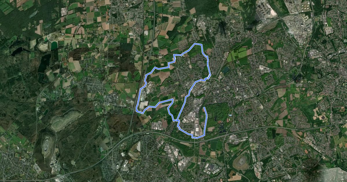 Маршрут Gladbeck Rundweg A5 на спутниковом снимке
