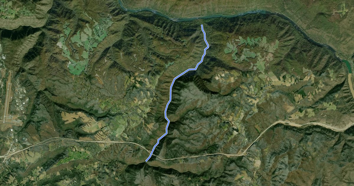 Маршрут Glade Creek Trail на спутниковом снимке
