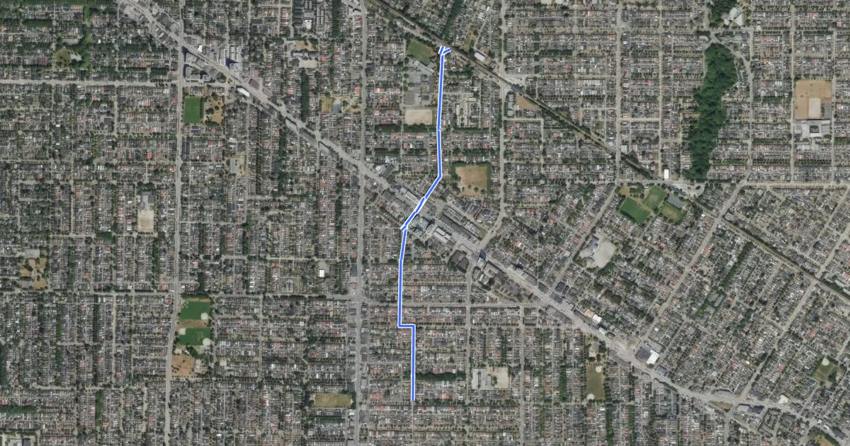 Маршрут Gladstone Bikeway на спутниковом снимке