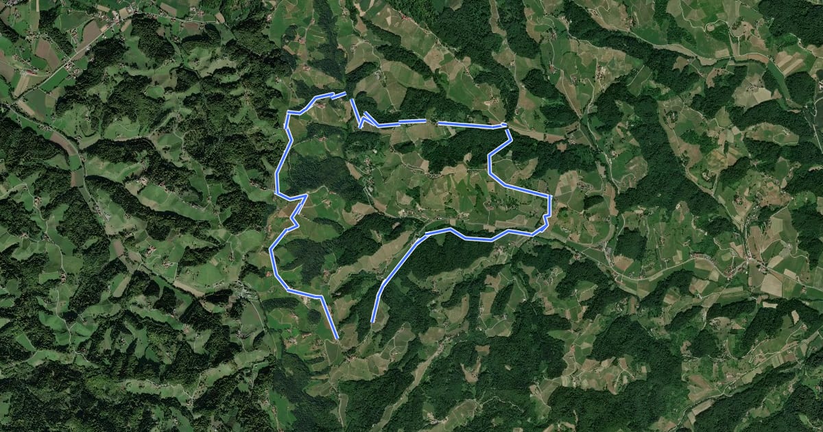 Маршрут Glanzer Hoftour (Variante 2 - Langvariante) на спутниковом снимке